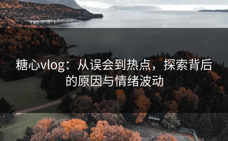 糖心vlog：从误会到热点，探索背后的原因与情绪波动